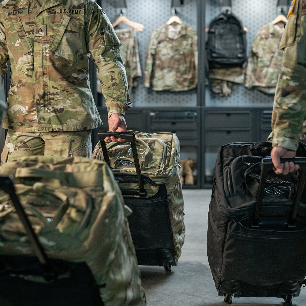 Thin Air Gear rolling deployment bags with heavy-duty wheels